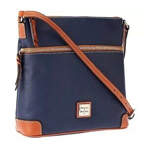 EUC Dooney & Bourke Navy Pebble Leather Crossbody Bag Adjustable Strap 8479
